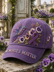 Women's Alzheimer's Hummingbird Floral Hats