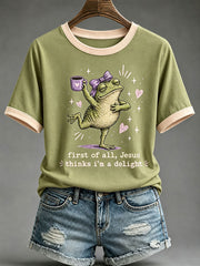 Women's 'Jesus Thinks I'm A Delight' Printed Casual T-Shirt
