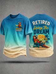 Men's I'm Retired It's 5 O'clock Everywhere Parrot Print Casual Tee