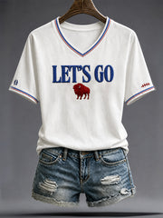Women's Football Lover Bulls Buffalo Art Printed T-shirt