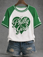 Women's Philly Football Print short sleeve T-shirt