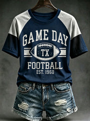 Women's Football Game Day Printed T-shirt