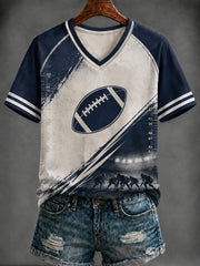 Women's Dallas Cowboys Football Printed V-neck T-shirt
