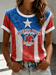 Women's Puerto Rico Printed short-sleeved T-shirt