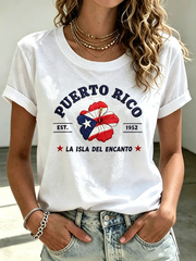 Women's Puerto Rico Printed short-sleeved T-shirt