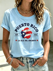 Women's Puerto Rico Printed short-sleeved T-shirt