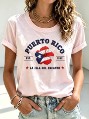 Women's Puerto Rico Printed short-sleeved T-shirt
