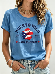 Women's Puerto Rico Printed short-sleeved T-shirt