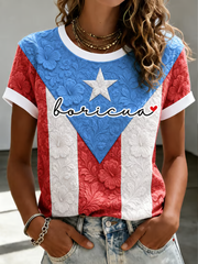Women's Puerto Rico Printed short-sleeved T-shirt