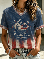 Women's Puerto Rico Printed short-sleeved T-shirt