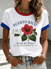 Women's Puerto Rico Printed short-sleeved T-shirt