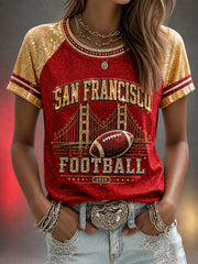 Women's Football Gameday Gift For Football Fans Casual Tee