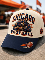 Unisex Football Gameday Bear Print Gift For Football Fans Hat