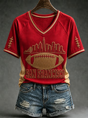 Women's Football Gameday Gift For Football Fans Short Sleeve T-shirt