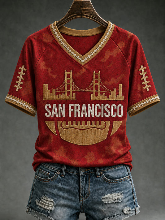 Women's Football Gameday Gift For Football Fans Short Sleeve T-shirt