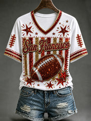 Women's Football Gameday Gift For Football Fans Short Sleeve T-shirt