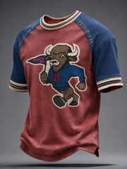 Men's Football Lover Bulls BUF Art Printed T-shirt