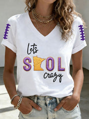 Women's Let's Skol Crazy Football Short-sleeved T-shirt