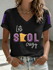 Women's Let's Skol Crazy Football Short-sleeved T-shirt