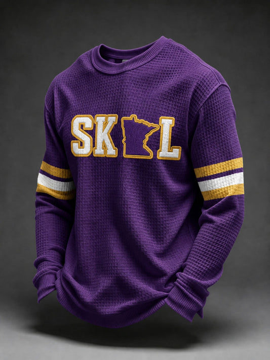 Men's Minnesota Skol Football Waffle Long Sleeve T-Shirt