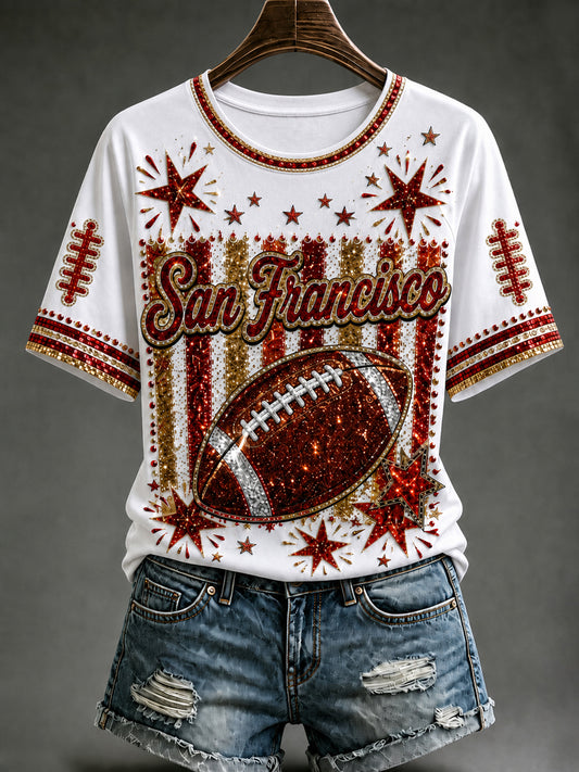 Women's Football Gameday Gift For Football Fans Short Sleeve T-shirt