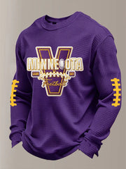 Men's Minnesota Football Print Waffle Long Sleeve T-Shirt