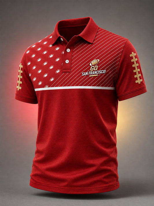 Men's Football Gameday Gift For Football Fans Casual Polo