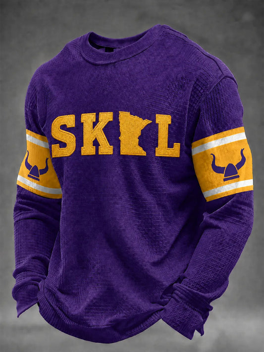 Men's SKOL Football Waffle Long Sleeve T-Shirt