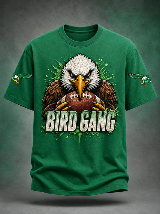Men's Bird Gang Football Gameday Gift For Football Fans Casual Tee