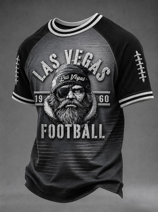 Men's short sleeve t-shirtMen's Las Vegas Football Fan Print T-shirt