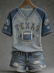 Women's Dallas Football Print Casual T-Shirt