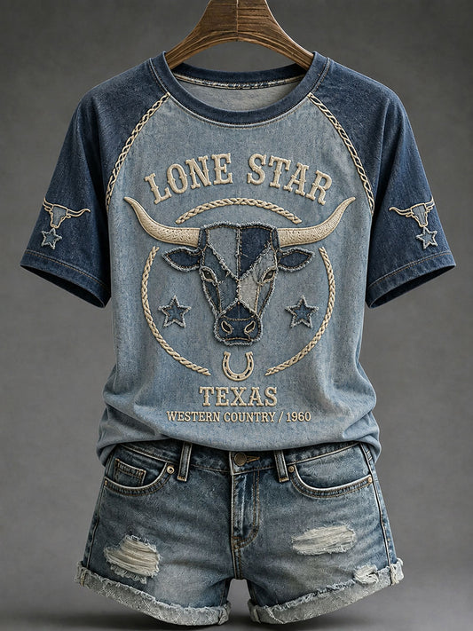 Women's Dallas Football Print Casual T-Shirt