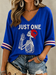 Women's Football Lover Buffalo Print V-Neck Tee