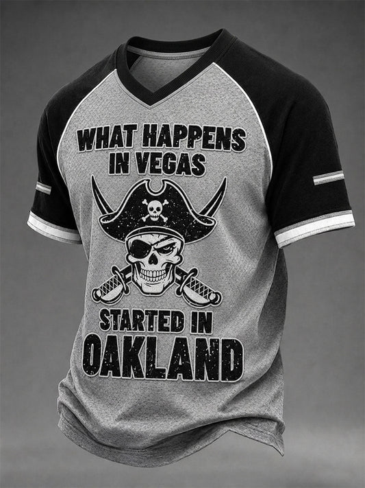 Men's Las Vegas Football Fan Print V-neck T-shirt