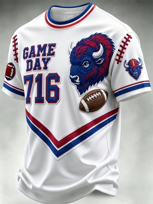 Men's Football Lover Bulls BUF Art Printed short sleeves t-shirt
