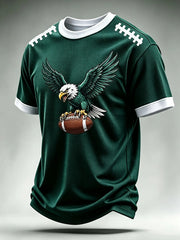 Men's Football Gameday Gift For Football Fans Casual Waffle Short Sleeve Tee