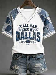Women's Game Day Football Print Casual T-Shirt