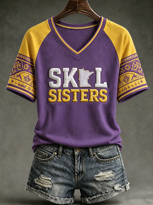 Women's Football Skol Sisters V-neck T-shirt