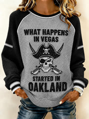 Women's Las Vegas Football Fan Print Waffle Sweatshirt