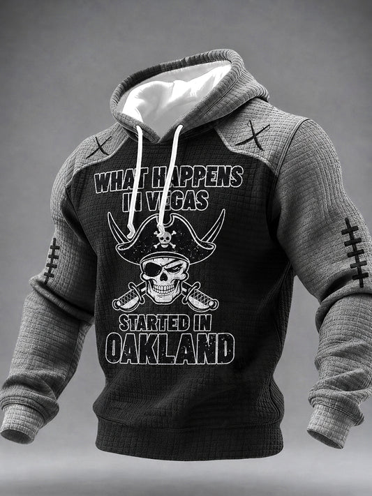 Men's Las Vegas Football Fan Printed  Checkered Cotton Hoodie