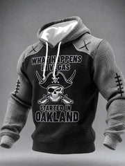 Men's Las Vegas Football Fan Printed  Checkered Cotton Hoodie