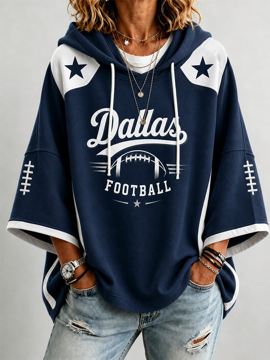 Women’s  Football Gameday Gift For Football Fans Casual Short-Sleeve Hoodie