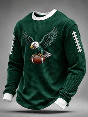 Men's Football Gameday Gift For Football Fans Casual Waffle Sweatshirt