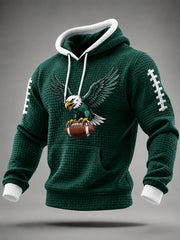 Men's Football Gameday Gift For Football Fans Casual Waffle Hoodie