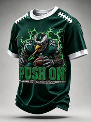 Men's Push On Birds VS Everyone Football Gameday Gift For Football Fans Casual Waffle Tee