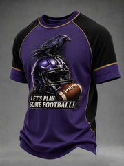 Men's Football Fan Print Casual T-shirt