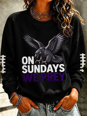 Women's Football Fan Print Casual Sweatshirt