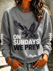 Women's Football Fan Print Casual Sweatshirt