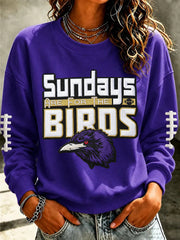 Women's Football Fan Print Casual Sweatshirt