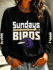 Women's Football Fan Print Casual Sweatshirt